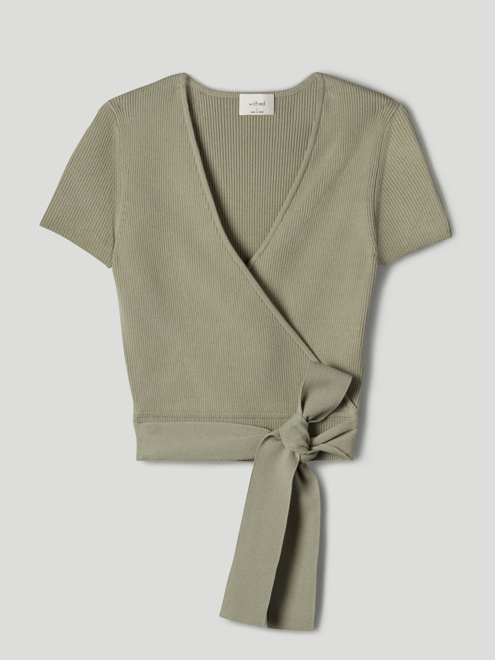 Aritzia Wilfred All Tied Up Cropped Wrap Top